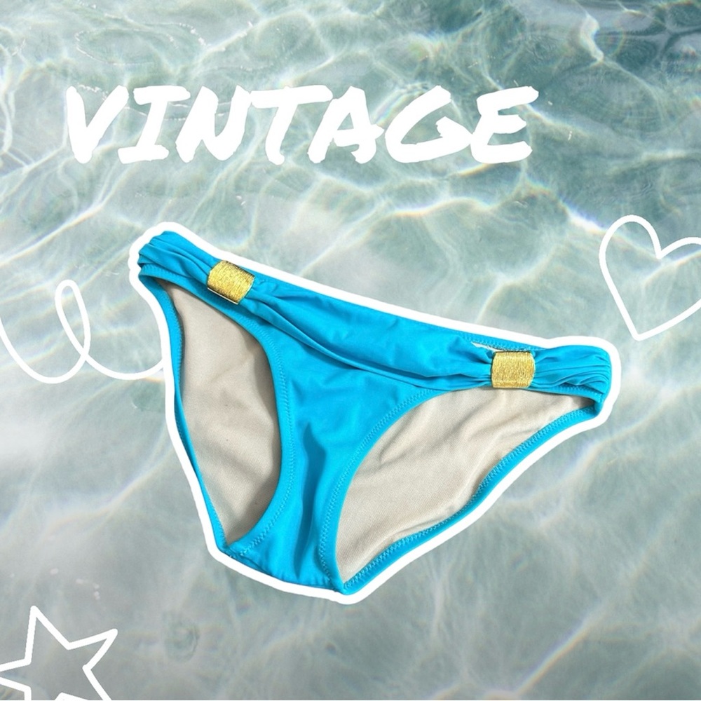 VINTAGE Y2K Luxury-Look Gold Metal Detail Swim Bottoms S